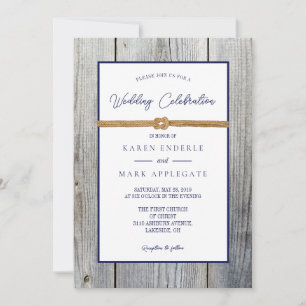 New Dockside Rope Rustic Wedding Invitation