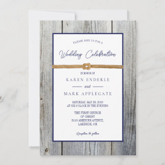 New Dockside Rope Rustic Wedding Invitation