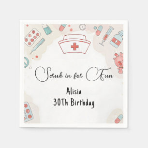 New Doctor Heart Registered Nurse Rn 30th Birthday Napkins