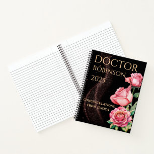 New Doctor, PhD Doctorate floral matte gift Notebook