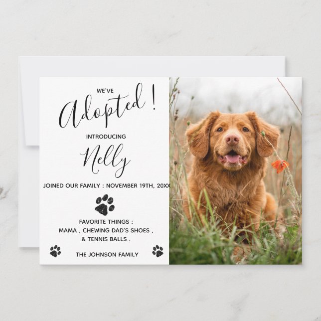 New Dog Cat Pet Announcement (Front)