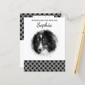 New Dog Photo Introduction Template Black &amp; White