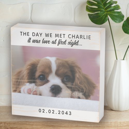 New Dog Puppy Gotcha Day Photo Keepsake Wooden Box Sign