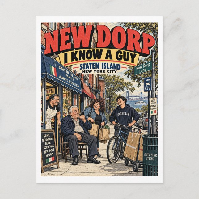 New Dorp I Know a Guy Postcard (Front)