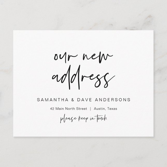 New Dream Home Address Announcement, Modern Postca Postcard (Front)