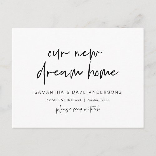 New Dream Home Address Announcement Modern  Postcard