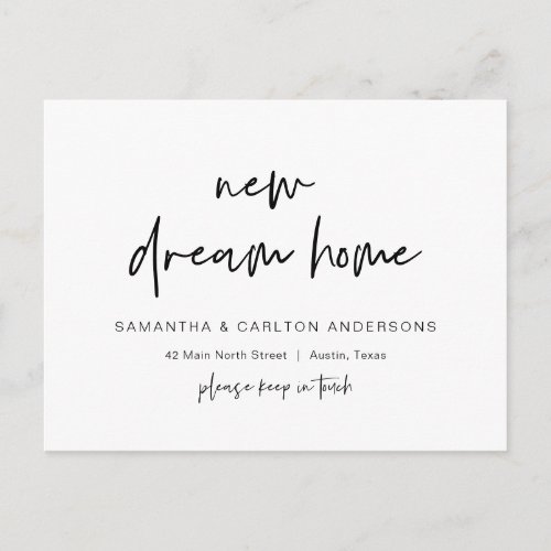 New Dream Home Address Announcement Modern  Postcard