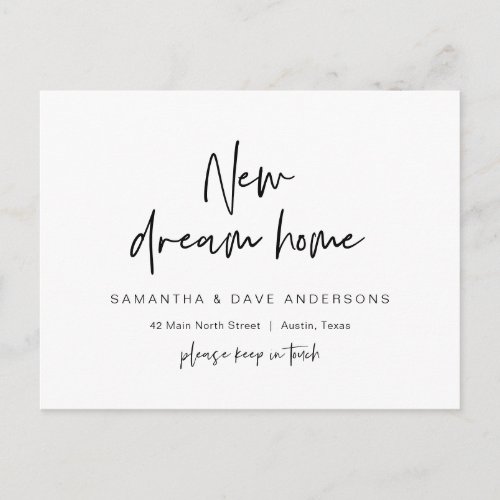 New Dream Home Address Announcement Modern Postcard