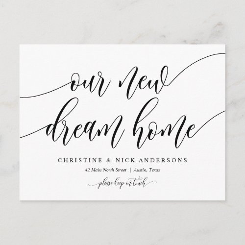 New Dream Home Address Moving Announcement Postcard