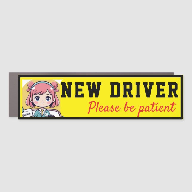 New Driver Bumper Magnet "Please be Patient" (Front)