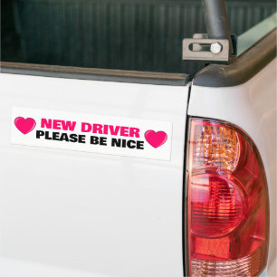 New Driver Cute Design - Please Be Nice Bumper Sticker