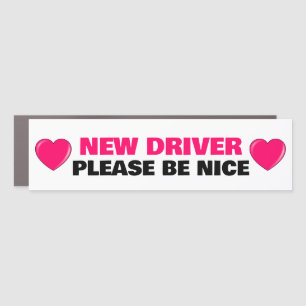 New Driver Cute Design - Please Be Nice Car Magnet