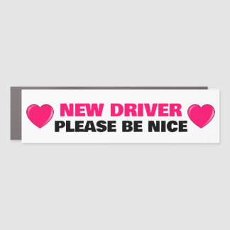 New Driver Cute Design - Please Be Nice Car Magnet
