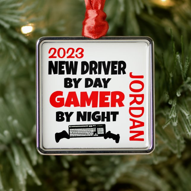 New Driver Gamer Metal Ornament (Tree)