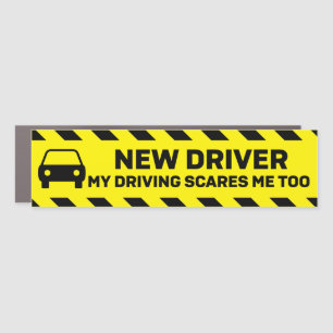 New Driver My Driving Scares Me Too Car Magnet