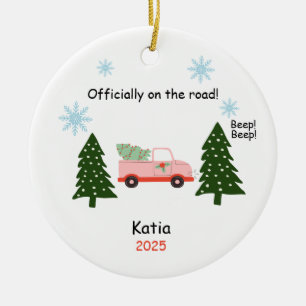 New Driver Ornament, Custom Licensed Driver Gift Ceramic Ornament