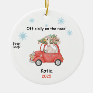 New Driver Ornament, Custom Licensed Driver Gift Ceramic Ornament
