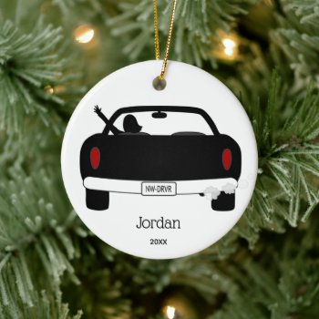 New Driver Personalized Ceramic Ornament by NightOwlsMenagerie at Zazzle