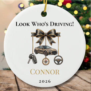 New Driver Personalized Name Drivers License Car Ceramic Ornament
