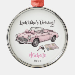 New Driver Personalized Name Drivers License Car Metal Ornament