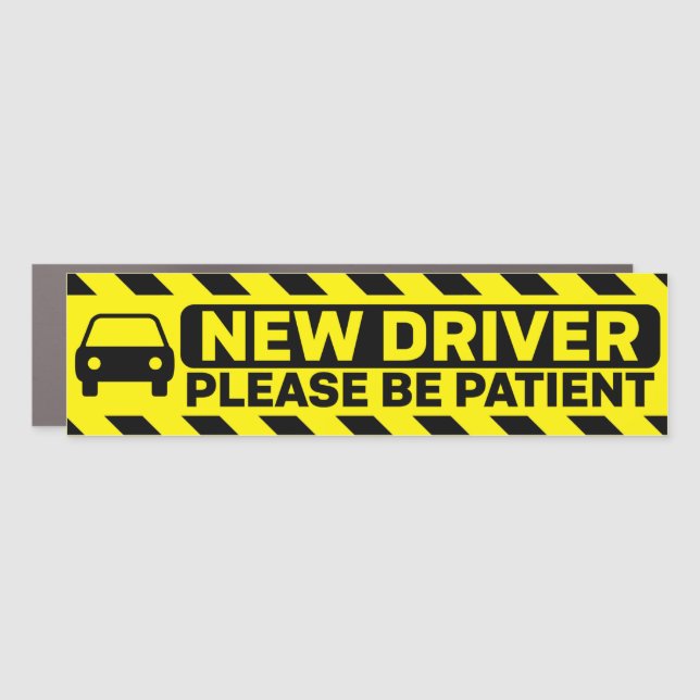 New Driver Please Be Patient Bumper Car Magnet (Front)