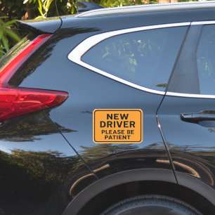 New Driver - Please Be Patient Orange Honeycomb Sticker