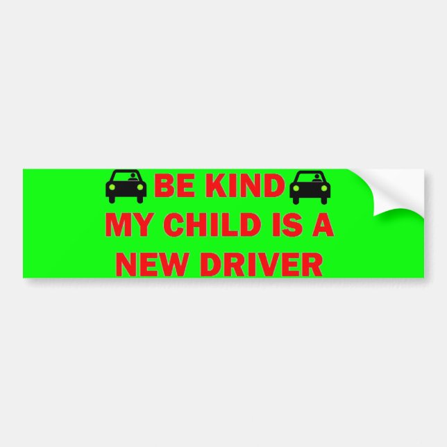 New Driver Safety Bumper Sticker (Front)