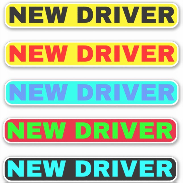 New Driver Text - Simple Driver New Sticker (Front)