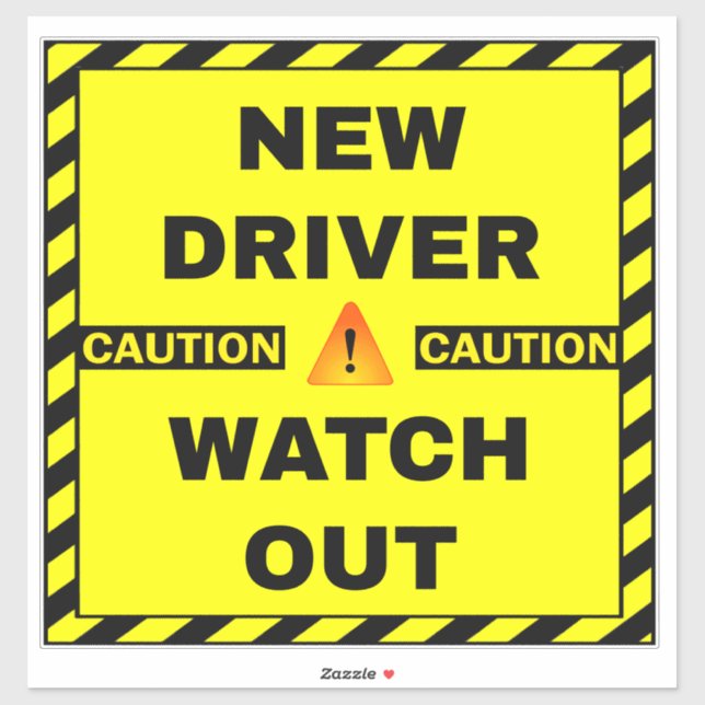 New Driver (Watch Out) Caution Sticker (Sheet)
