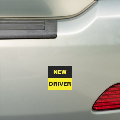 New Driver Yellow and Black Car Magnet