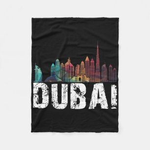 New Dubai Love Skyline Uni For Holidays In Dubai Fleece Blanket