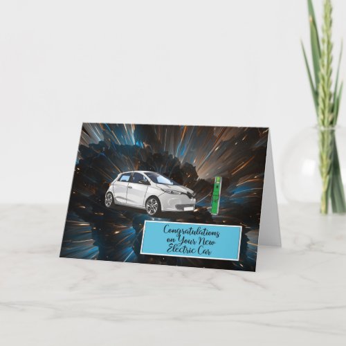 New Electric Car Congratulations Card