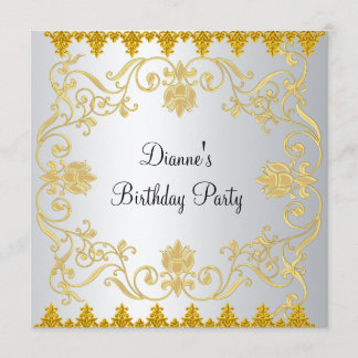 New Elegant White Gold Invitation