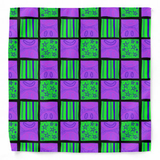 New Emo Check Print Bandana