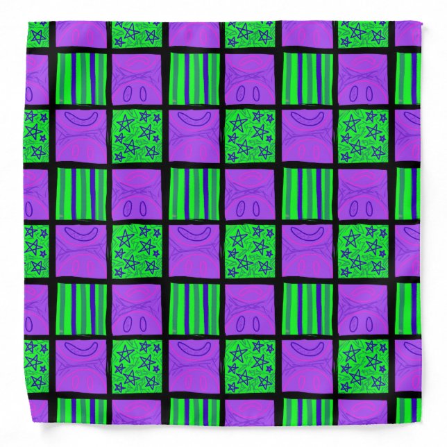 New Emo Check Print Bandana (Front)