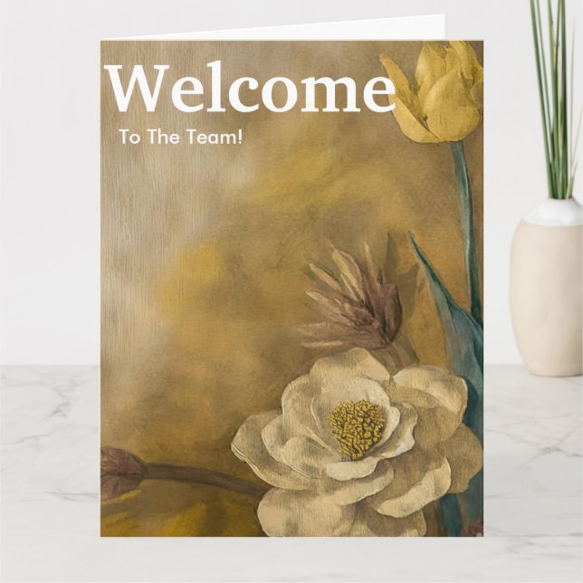 New Employee Welcome Floral Card (Front)