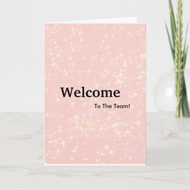 New Employee Welcome Gold Glitter Card (Front)