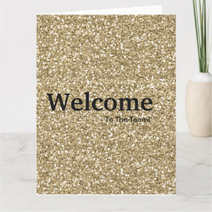 New Employee Welcome Gold Glitter Card