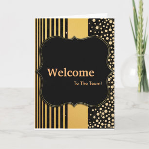 New Employee Welcome Gold Glitter Card