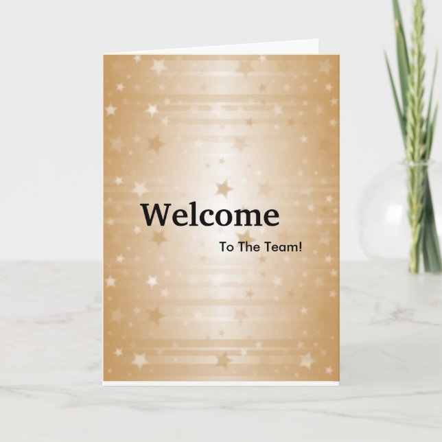 New Employee Welcome Gold Glitter Card (Front)