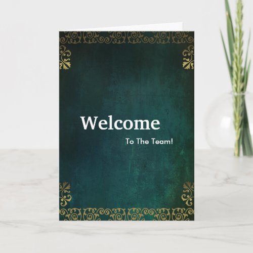 New Employee Welcome Gold Glitter Card