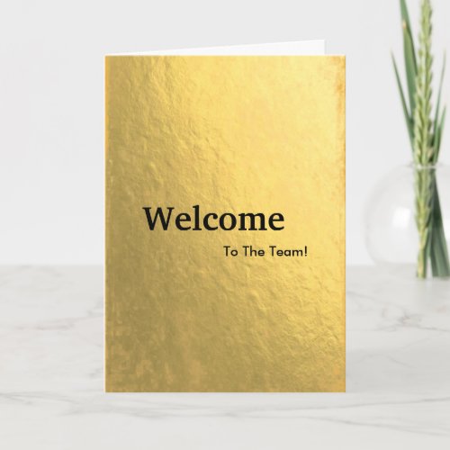 New Employee Welcome Gold Glitter Card