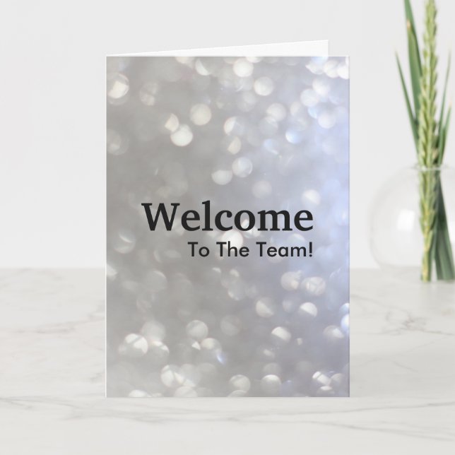 New Employee Welcome Gold Glitter Card (Front)