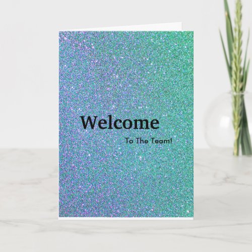 New Employee Welcome Gold Glitter Card