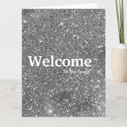 New Employee Welcome Gold Glitter Card