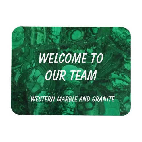 New Employee Welcome Green Marbled Gemstone Magnet