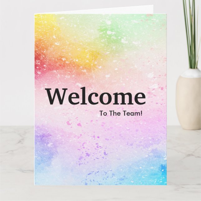 New Employee Welcome Watercolor Card (Front)