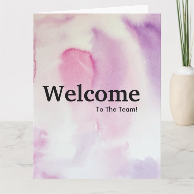 New Employee Welcome Watercolor Card (Front)