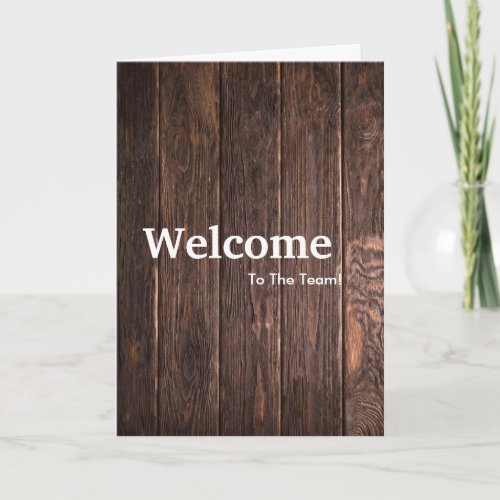 New Employee Welcome Wood Card