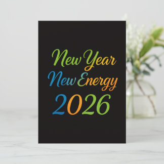 New Energy Fresh Start 2026 Colorful Motivation Holiday Card